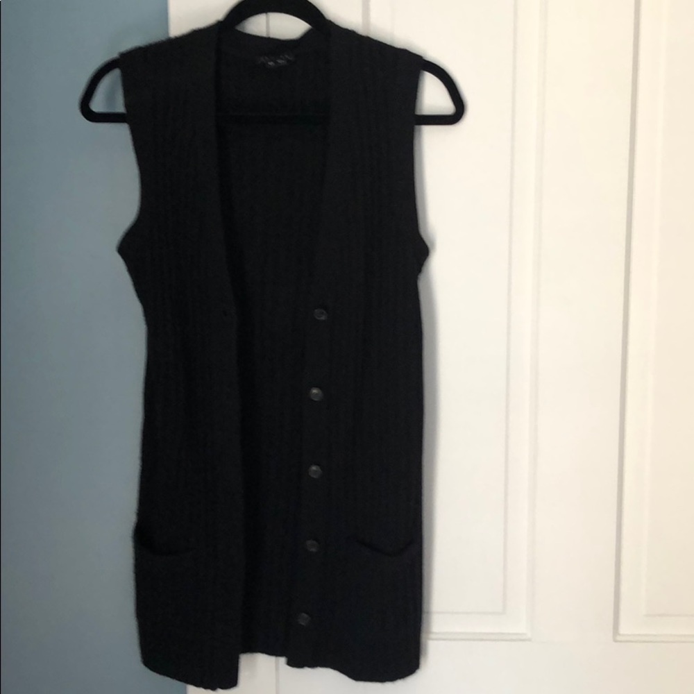 Theory cashmere sleeveless button cardigan